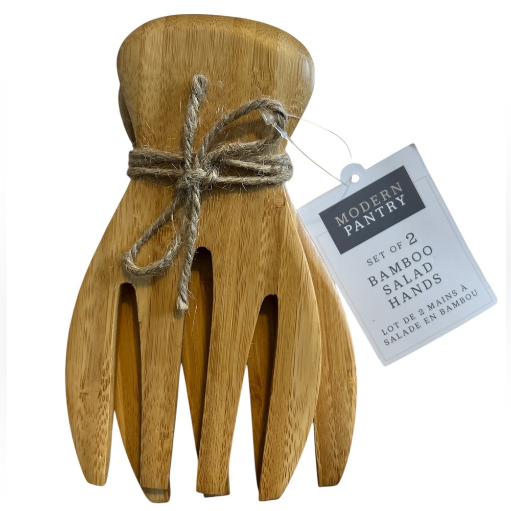 ***SOLD***Bamboo Salad Hands - Modern Pantry
